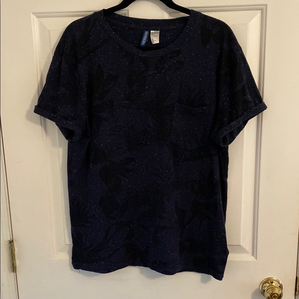 H&M Dark Blue Speckled T-Shirt